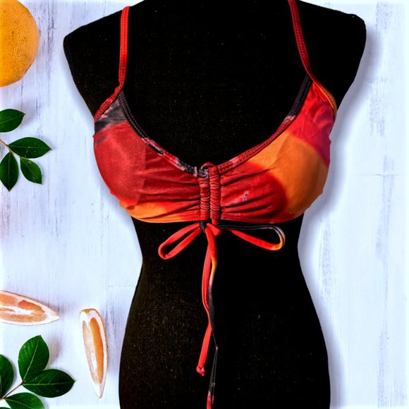 Sexy 3 Pc Bikini Skirt Adjustable & tie Straps Boho Retro Bikini Size: M NEW - Picture 3 of 7